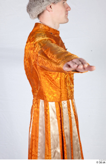  Photos Man in Historical Servant suit 2 Medieval clothing Medieval servant orange jacket upper body 0009.jpg